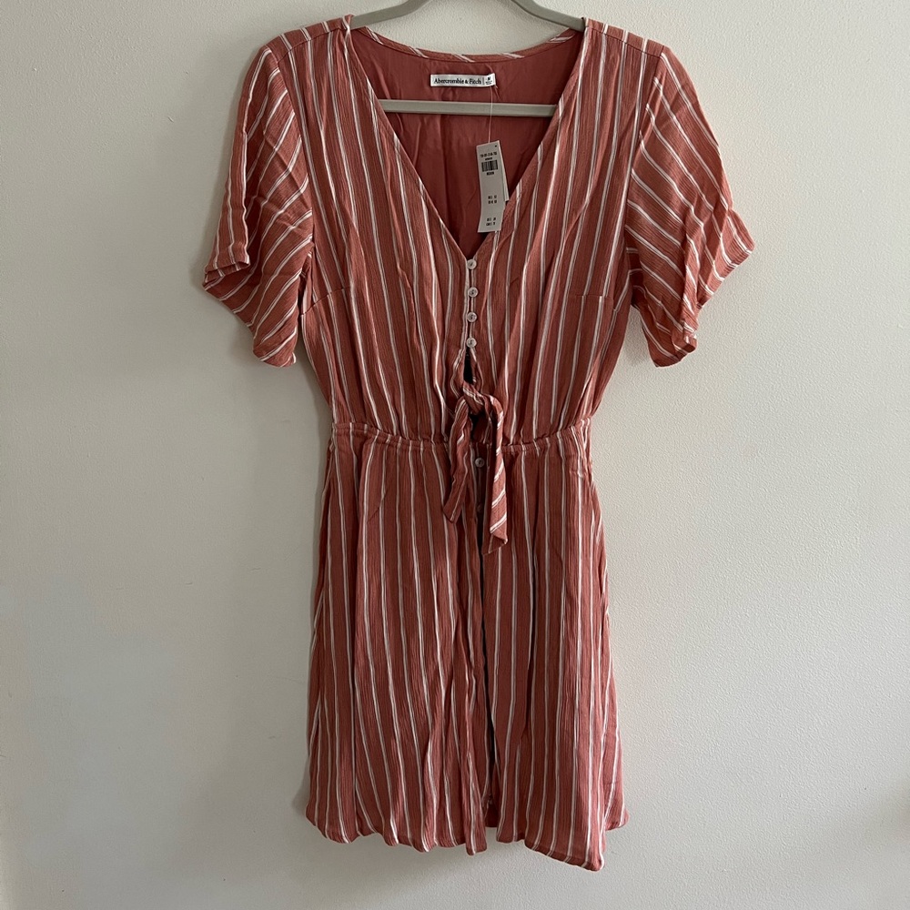 Abercrombie & Fitch Striped Pink Dress